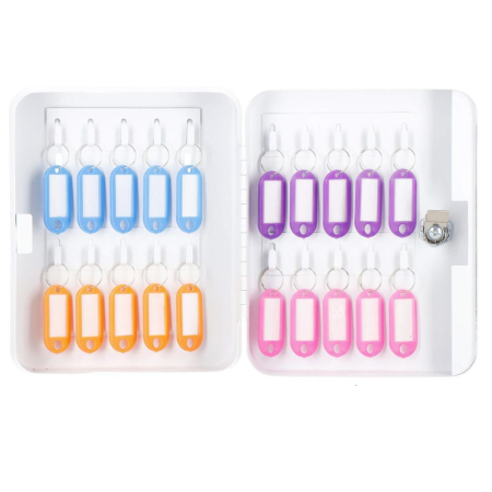 Cutie metalica din otel pentru 20 chei, echipata, 20x16x7.5cm, alba [2]