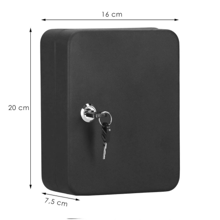 Cutie metalica din otel pentru 30 chei, echipata, 20x16x7.5cm, neagra [17]