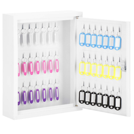 Disponibil livrare locker S - Cutie metalica din otel pentru 42 chei, echipata, 35x27x8cm, alba