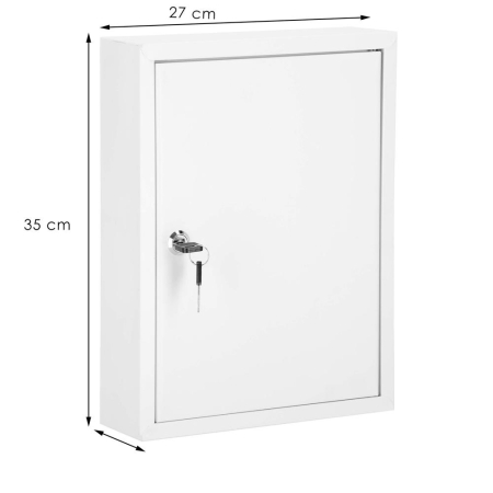 Cutie metalica din otel pentru 42 chei, echipata, 35x27x8cm, alba [15]