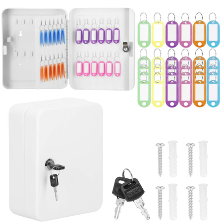 Cutie metalica din otel pentru 48 chei, echipata, 25x20x7.5cm, alba [4]