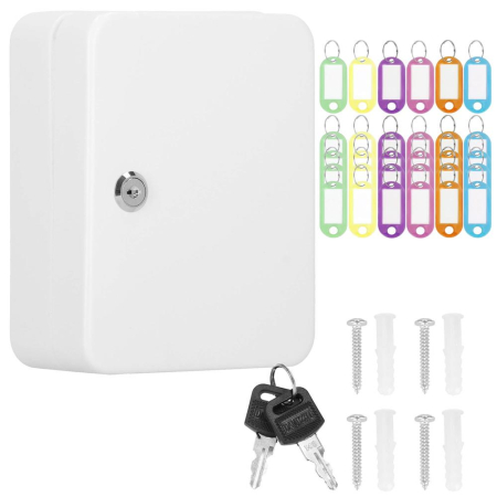 Cutie metalica din otel pentru 48 chei, echipata, 25x20x7.5cm, alba [3]