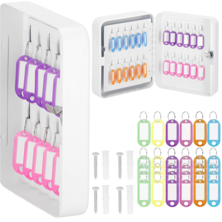 Cutie metalica din otel pentru 48 chei, echipata, 25x20x7.5cm, alba [6]