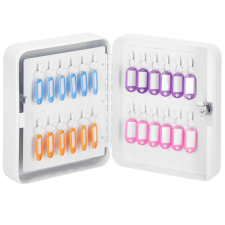 Disponibil livrare locker S - Cutie metalica din otel pentru 48 chei, echipata, 25x20x7.5cm, alba