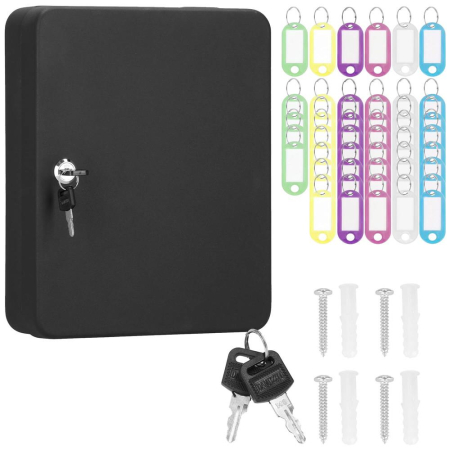 Cutie metalica din otel pentru 48 chei, echipata, 30x24x7.5cm, neagra [9]