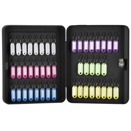 Disponibil livrare locker S - Cutie metalica din otel pentru 48 chei, echipata, 30x24x7.5cm, neagra