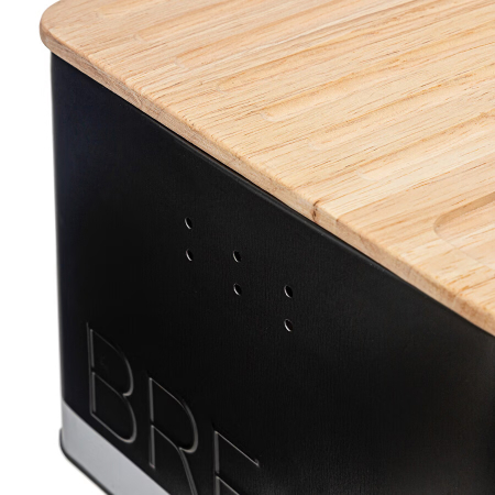 Cutie paine 5Five Color Edition cu capac din lemn, include cutit, 33x21x15 cm, negru [6]