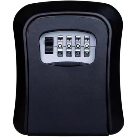 ✨TOATE PRODUSELE✨ - Cutie pentru Chei cu Parola, , din Aliaj de Aluminiu si Plastic, Cod din 4 Cifre, Impermeabila, Negru