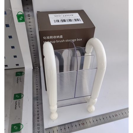 Cutie pentru Depozitare Cosmetice, , pentru Pensule, Creioane si Buretei, 4 Compartimente, din Plastic, 12 x 10 x 20 cm, Alb [3]