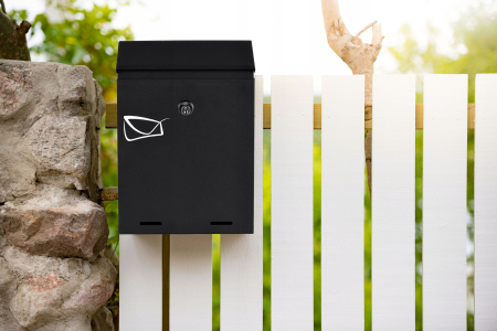 Cutie postala de exterior, pentru gard sau perete, din otel zincat, cu incuietoare, 26x6x19cm, gri inchis [5]