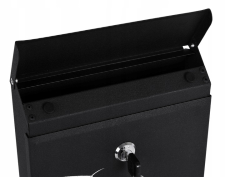 Cutie postala de exterior, pentru gard sau perete, din otel zincat, cu incuietoare, 26x6x19cm, gri inchis [9]