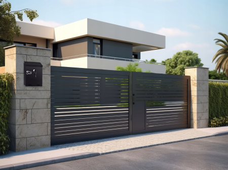 Cutie postala de exterior, pentru gard sau perete, din otel zincat, cu incuietoare, 26x6x19cm, gri inchis [2]