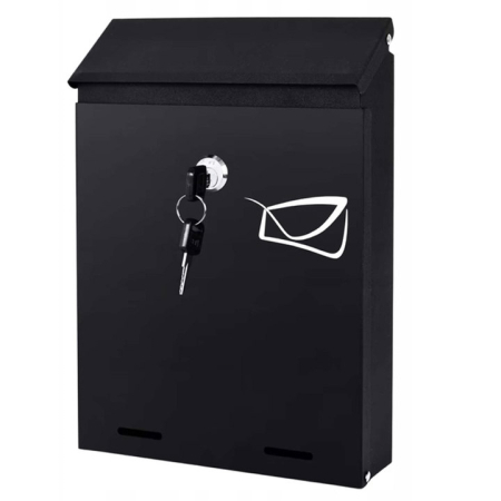 Cutie postala de exterior, pentru gard sau perete, din otel zincat, cu incuietoare, 26x6x19cm, gri inchis [1]