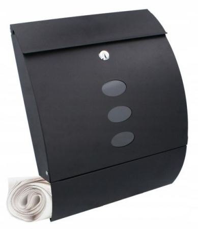 Cutie postala de exterior, pentru gard sau perete, din otel zincat, cu incuietoare, 40x12x30cm, gri argintiu [2]