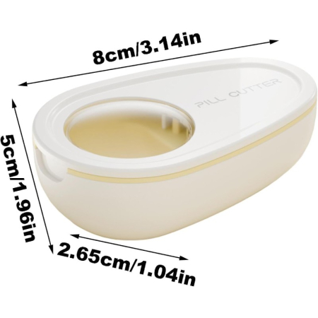 Cutie Taiat Pastile si Depozitare Medicamente, , Alba, 8x5x2.65 cm, Compacta si Portabila, Ideala Pentru Calatorii [6]