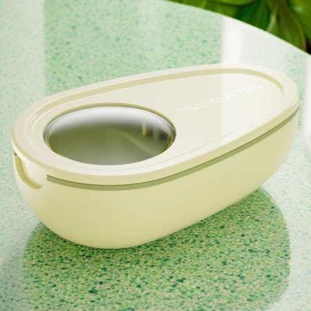 Cutie Taiat Pastile si Depozitare Medicamente, , Galbena, 8x5x2.65 cm, Compacta si Portabila, Ideala Pentru Calatorii [5]