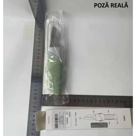Cutit de Fructe Multifunctional, , Razatoare, Curatator Fructe-Legume, Deschizator de Sticle, 18.1x3.8x2cm, Verde [6]