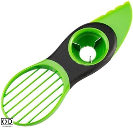 Cutit Feliator 3in1 pentru Avocado, Ustensila Premium cu 3 Functii, PVC, 20cm, Verde [1]