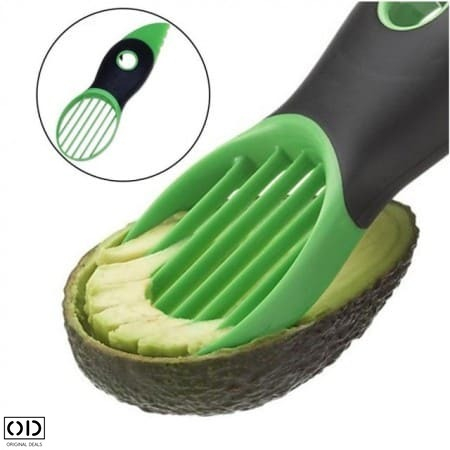 Cutit Feliator 3in1 pentru Avocado, Ustensila Premium cu 3 Functii, PVC, 20cm, Verde [5]