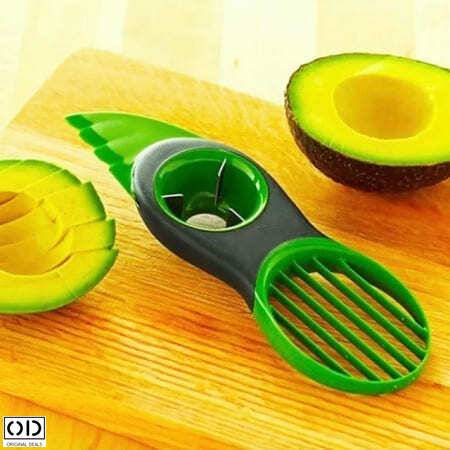 Cutit Feliator 3in1 pentru Avocado, Ustensila Premium cu 3 Functii, PVC, 20cm, Verde [7]