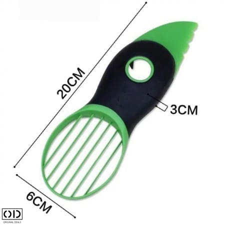 Cutit Feliator 3in1 pentru Avocado, Ustensila Premium cu 3 Functii, PVC, 20cm, Verde [6]