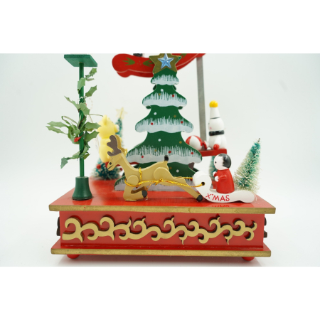 Cutiuta muzicala decorata de Craciun, Multicolor, din Lemn, 17 cm x 27.5 cm, Interior,  [2]