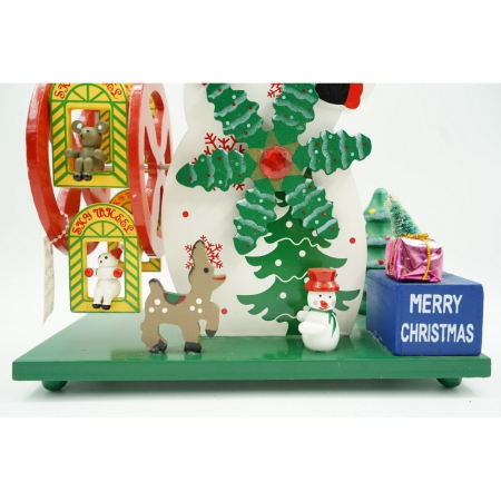 Cutiuta muzicala decorata de Craciun, Om de zapada, Multicolor, din Lemn, 21.5 cm x 24.5 cm, Interior,  [8]