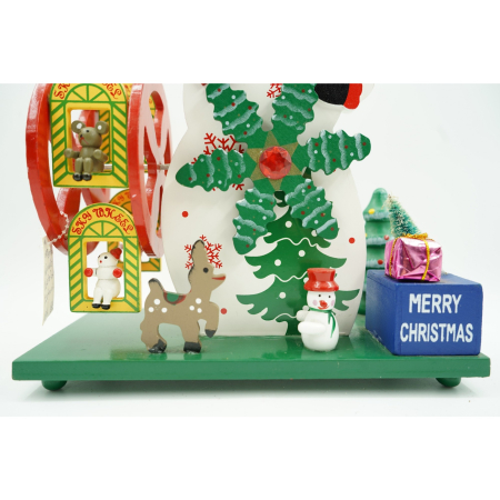 Cutiuta muzicala decorata de Craciun, Om de zapada, Multicolor, din Lemn, 21.5 cm x 24.5 cm, Interior,  [3]