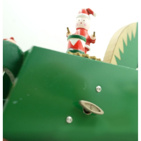 Cutiuta muzicala decorata de Craciun, Ponei, Verde, din Lemn, 18 cm x 25 cm, Interior,  [9]