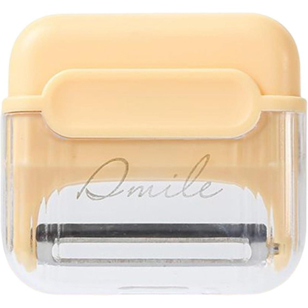 ✨TOATE PRODUSELE✨ - Decojitor/Curatator manual de legume si fructe, , portabil, cu magnet, doua lame, Inox, Galben, 6.7x6x1.6 cm