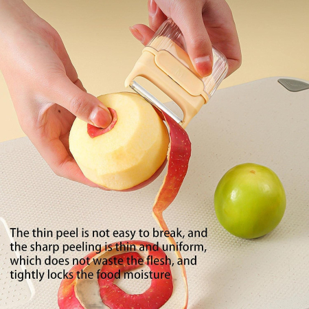 Decojitor/Curatator manual de legume si fructe, , portabil, cu magnet, doua lame, Inox, Galben, 6.7x6x1.6 cm [3]
