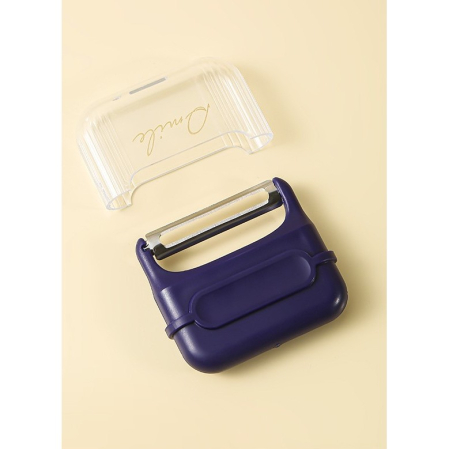 Decojitor/Curatator manual de legume si fructe, , portabil, cu magnet, doua lame, Inox, Mov, 6.7x6x1.6 cm [3]