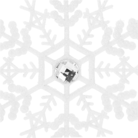 Decoratiune brad fulg de zapada cu cristal, set 2 bucati, 12cm, alb [6]