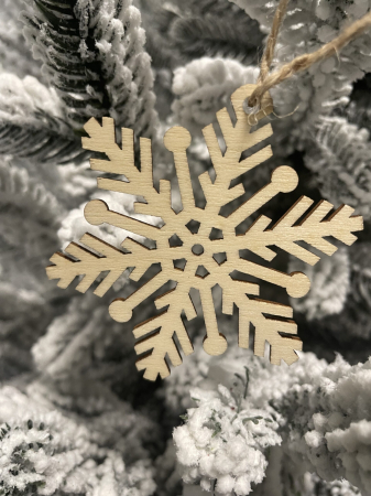 Decoratiune brad fulg de zapada din lemn, set 6 bucati, maro [14]