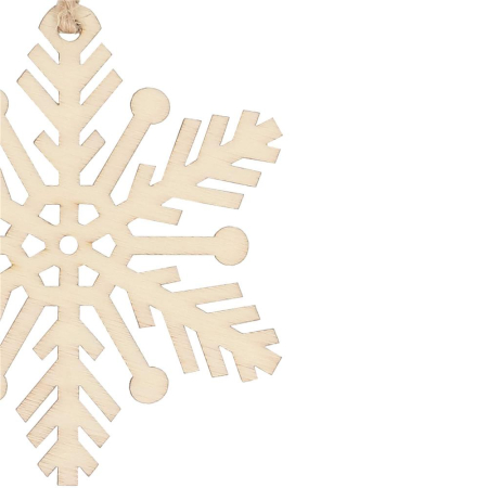 Decoratiune brad fulg de zapada din lemn, set 6 bucati, maro [2]