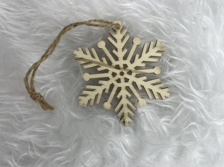 Decoratiune brad fulg de zapada din lemn, set 6 bucati, maro [9]