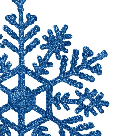 Decoratiune brad fulg de zapada, set 12 bucati, 10cm, albastru [6]