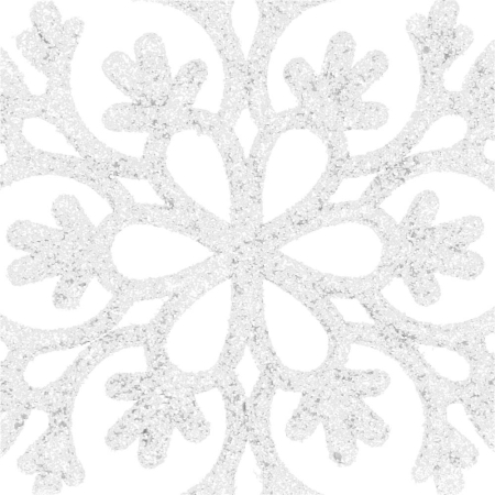 Decoratiune brad fulg de zapada, set 12 bucati, 9-10cm, alb [8]