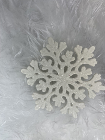 Decoratiune brad fulg de zapada, set 12 bucati, 9-10cm, alb [20]