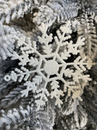 Decoratiune brad fulg de zapada, set 12 bucati, 9-10cm, alb [24]