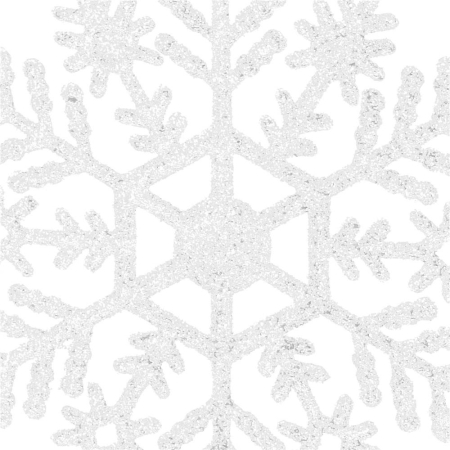 Decoratiune brad fulg de zapada, set 12 bucati, 9-10cm, alb [6]