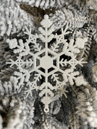 Decoratiune brad fulg de zapada, set 3 bucati, 12cm, alb [13]