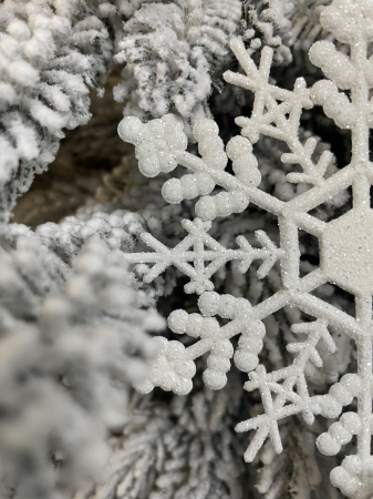 Decoratiune brad fulg de zapada, set 3 bucati, 12cm, alb [12]