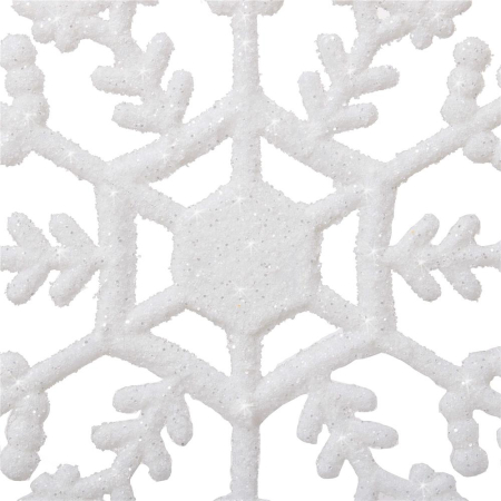 Decoratiune brad fulg de zapada, set 3 bucati, 12cm, alb [3]