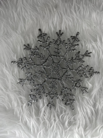 Decoratiune brad fulg de zapada, set 3 bucati, 12cm, argintiu [11]