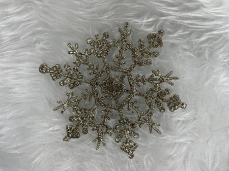 Decoratiune brad fulg de zapada, set 3 bucati, 12cm, auriu [11]