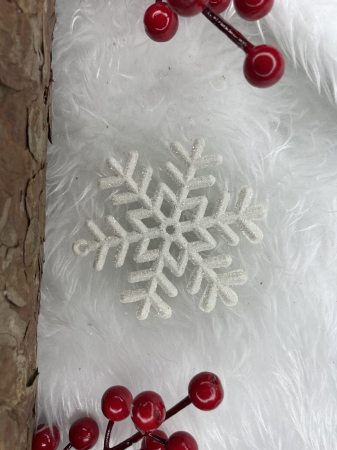 Decoratiune brad fulg de zapada, set 3 bucati, 8cm, alb [10]