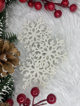 Decoratiune brad fulg de zapada, set 8 bucati, 8cm, alb [17]