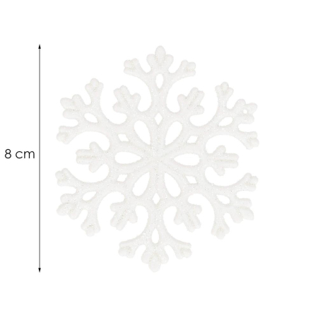 Decoratiune brad fulg de zapada, set 8 bucati, 8cm, alb [9]