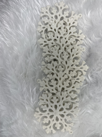 Decoratiune brad fulg de zapada, set 8 bucati, 8cm, alb [11]